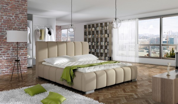 Designer Doppelbett &quot;Lagoon&quot; Bett Polsterbett mit Bettkasten + Lattenrost ! Grösse frei wä